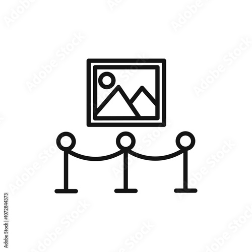 Exhibit icon vector line logo art