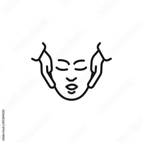 face massage icon vector line logo art