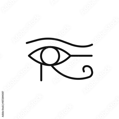 Eye of Horus Egypt Deity icon vector line logo art