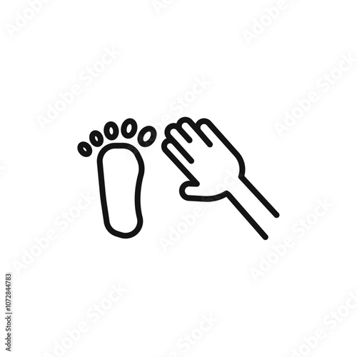 hand and foot icon vector line logo art
