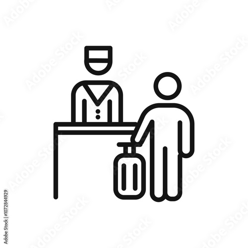 Hospitality industry icon vector line logo art