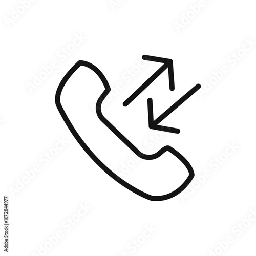 incoming outgoing calls icon vector line logo art