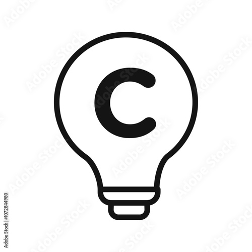 Intellectual property and copyright icon vector line logo art