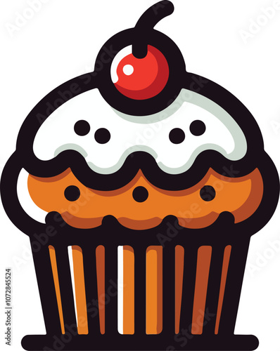 Delicious chocolate chip muffin PNG with transparent background for bakery and dessert design projects