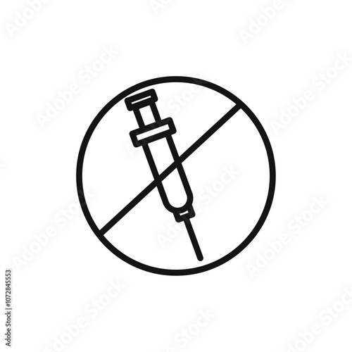 No vaccine icon vector line logo art