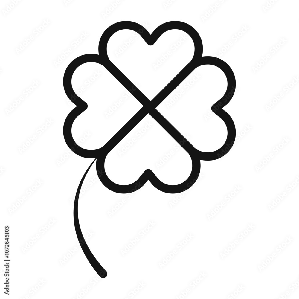 Saint patrick Leaf clover icon vector line logo art Saint patrick Leaf clover icon vector line logo art