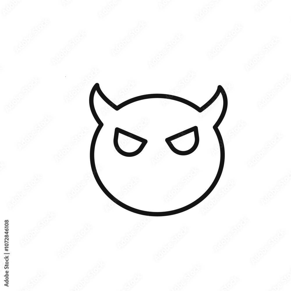 Fototapeta premium satan evil icon vector line logo art