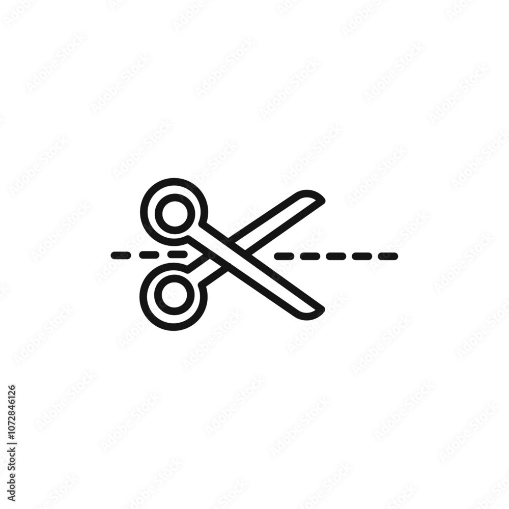 Scissors trim cut icon vector line logo art Scissors trim cut icon vector line logo art