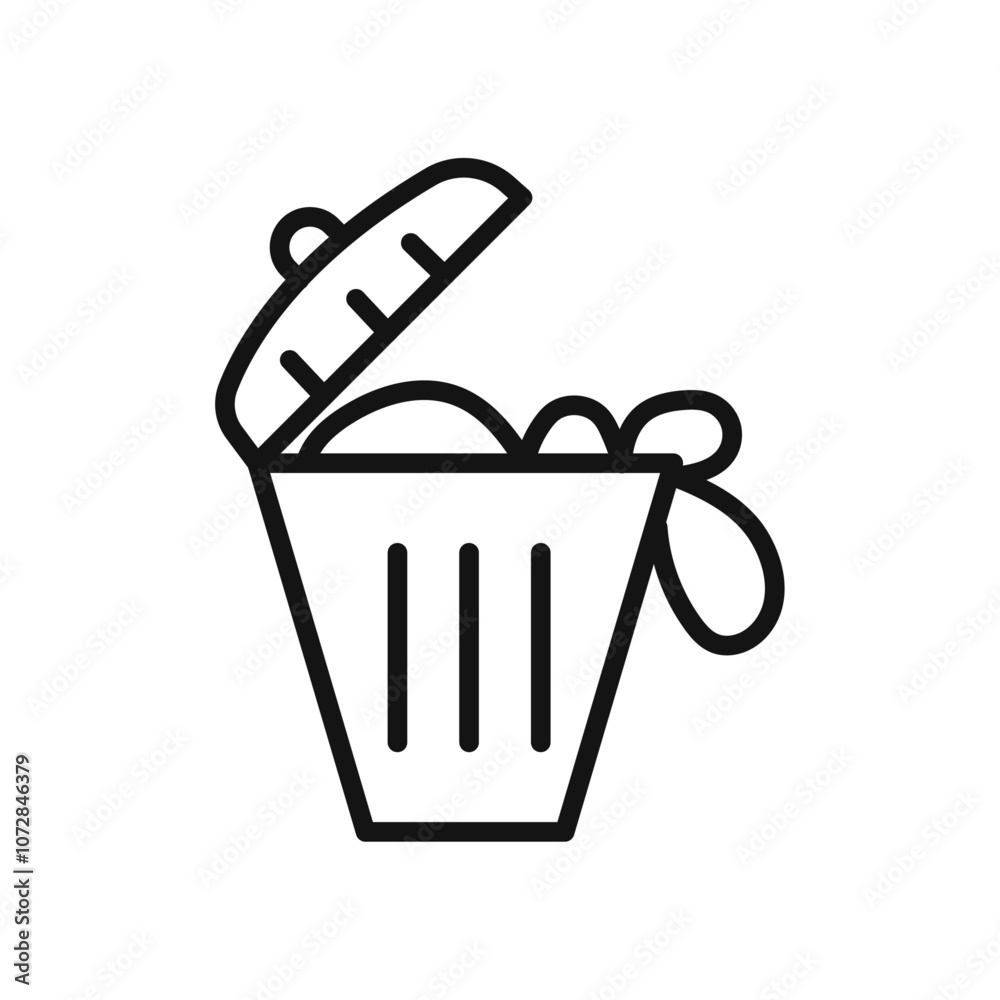 Solid waste icon vector line logo art Solid waste icon vector line logo art