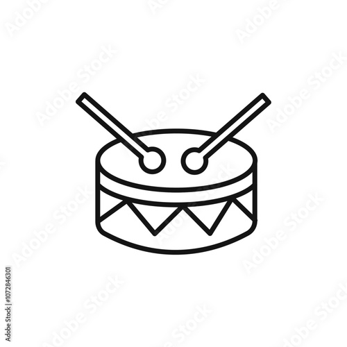 Snare Drum icon vector line logo art