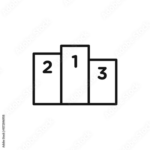 winner podium icon vector line logo art