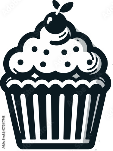 Delicious chocolate chip muffin PNG with transparent background for bakery and dessert design projects