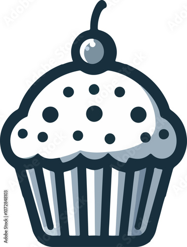 Delicious chocolate chip muffin PNG with transparent background for bakery and dessert design projects