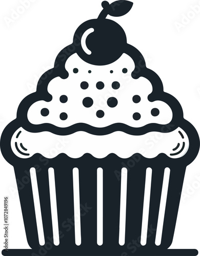 Delicious chocolate chip muffin PNG with transparent background for bakery and dessert design projects