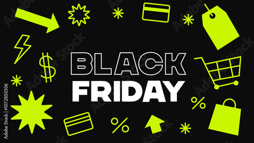 Black Friday sale. Social media post template, cyberweek, vector.