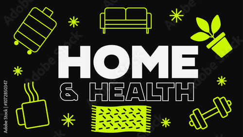 Black Friday sale. Social media post template, home and health, vector.