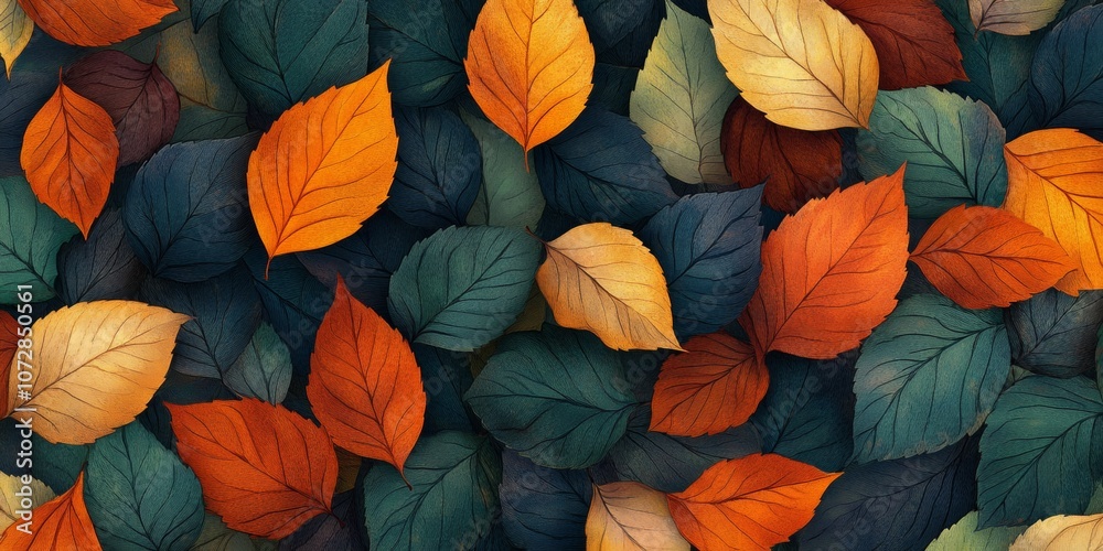 A close up of a leafy green background with a variety of orange A close up of a leafy green background with a variety of orange