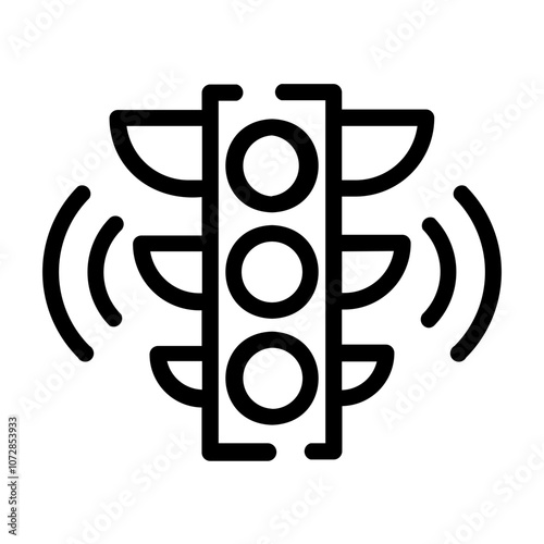 intelligent trasportation system Line Icon
