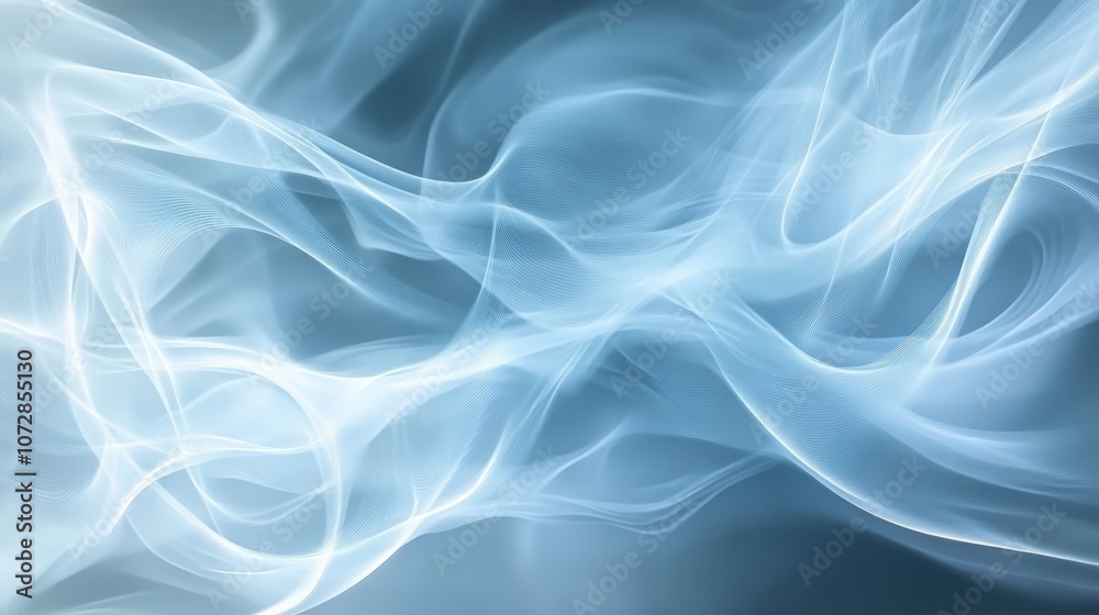 A soft, misty abstract background with light blue and white wisps of cloud-like forms creating a tranquil, serene effect. A soft, misty abstract background with light blue and white wisps of cloud-like forms creating a tranquil, serene effect.