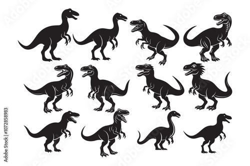 Dinosaurs  Silhouette vector illustration, Dinosaurs  Silhouette, Dinosaurs  Silhouette Bundle 