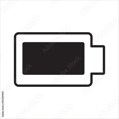 a battery that looks fully charged with a simple black shape