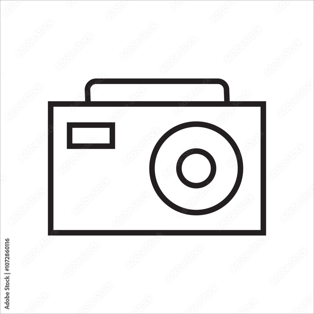 A clean camera icon with a sleek rectangular design, symbolizing photography, content creation, or visual media. Ideal for photography apps or digital branding. A clean camera icon with a sleek rectangular design, symbolizing photography, content creation, or visual media. Ideal for photography apps or digital branding.