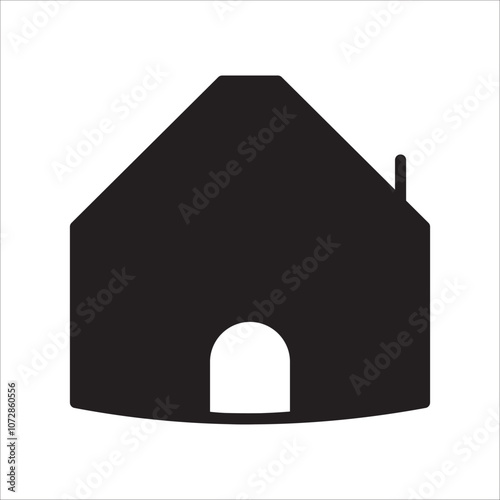 A sleek, minimalist house icon with a complete roof design. Ideal for real estate branding, architecture, or property management apps.