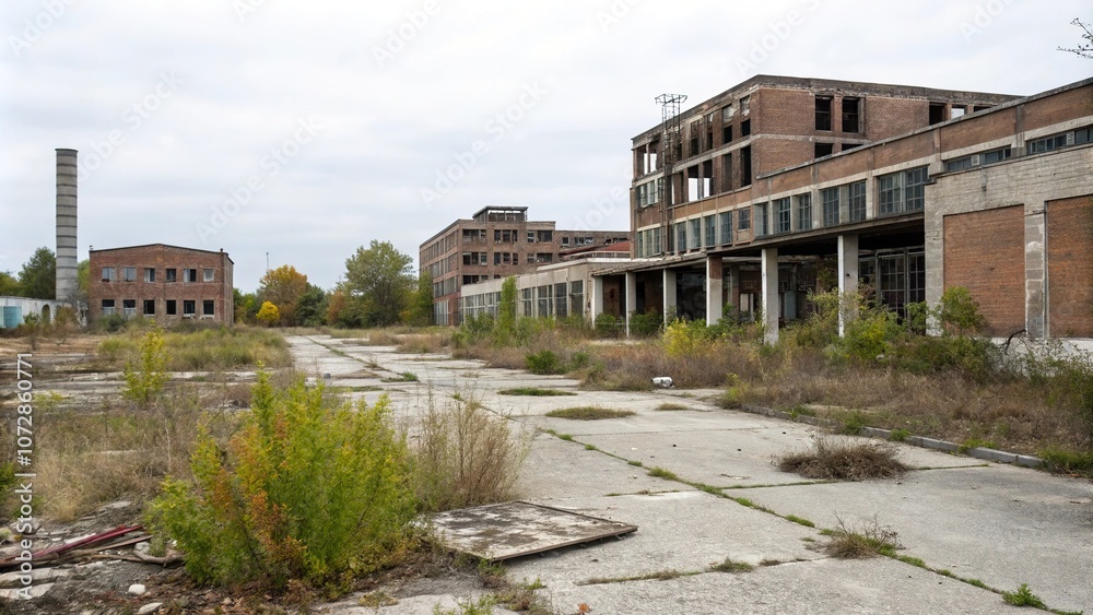 Abandoned construction site with crumbling buildings, collapse of dreams, demolition, collapse, urban decay, ruined Abandoned construction site with crumbling buildings, collapse of dreams, demolition, collapse, urban decay, ruined