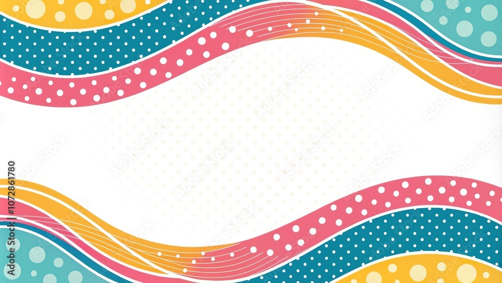 Vibrant abstract background with wavy business lines and playful polka dot patterns, polka dot pattern, whimsical style, business Vibrant abstract background with wavy business lines and playful polka dot patterns, polka dot pattern, whimsical style, business