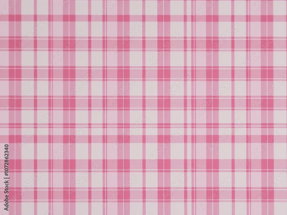 Classic pink plaid fabric background with a traditional pattern of intersecting lines in shades of pink and white, fabric, textile Classic pink plaid fabric background with a traditional pattern of intersecting lines in shades of pink and white, fabric, textile