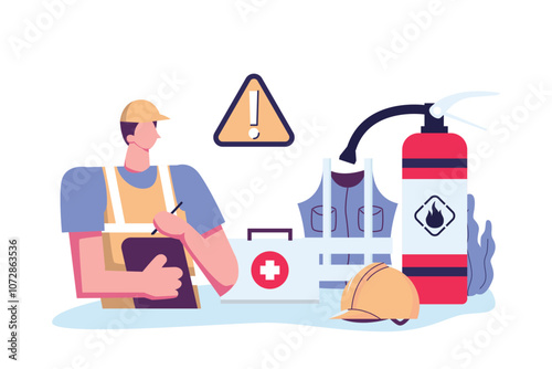  Occupational Safety and Health Administration flat illustration