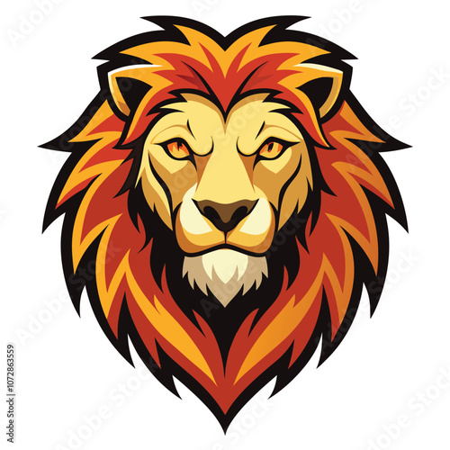 create a lion head vector with white background