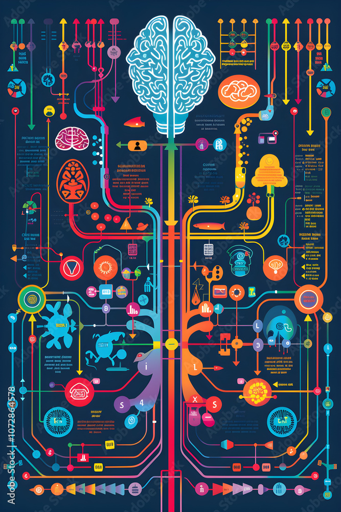 Obraz premium Visualizing Memory Retention with Mnemonic Chains of Associations Tool