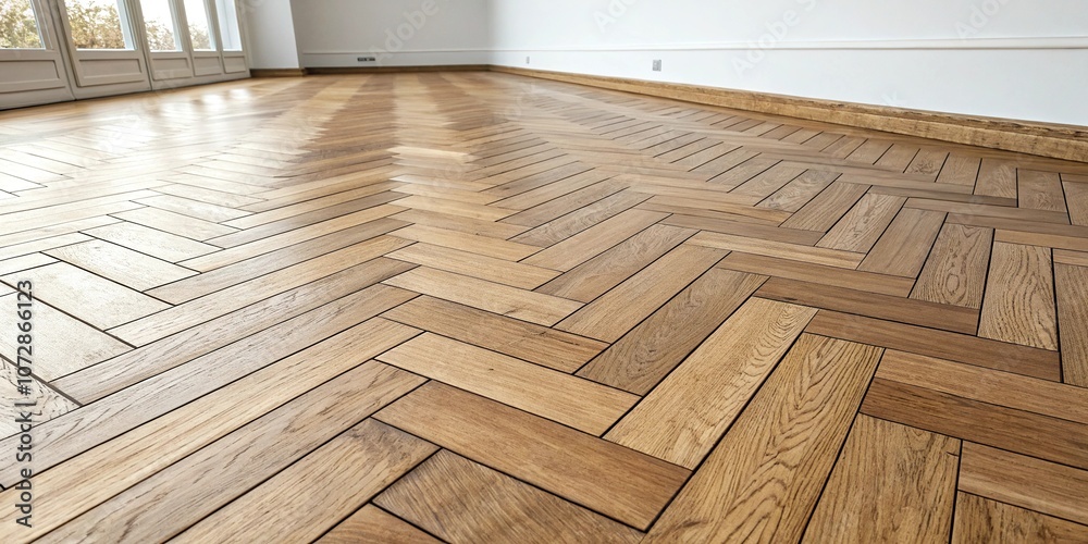 Fototapeta premium Wooden planks arranged in a herringbone pattern, rustic flooring, dark wood, cabin decor, herringbone pattern