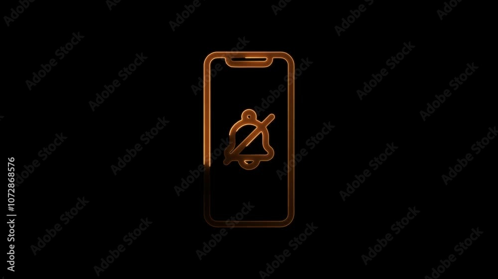 Muted Notification Bell Icon – Neon Smartphone Silence Symbol Muted Notification Bell Icon – Neon Smartphone Silence Symbol