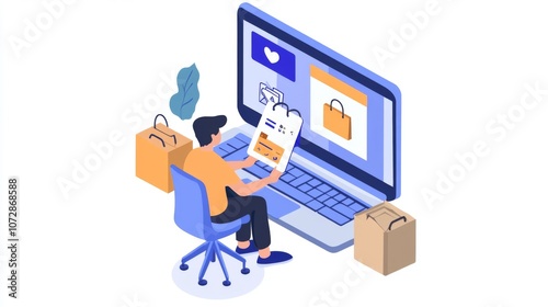 A person making an online purchase with a promo code for discounts