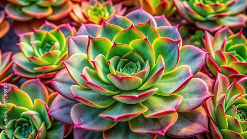 Wallpaper Mural Close-up of a succulent plant with thick, fleshy leaves and vibrant flowers, nature, sketch, plant life, greenery, garden Torontodigital.ca