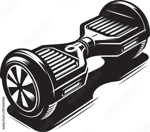 Hoverboard silhouette vector illustration isolated on a white background