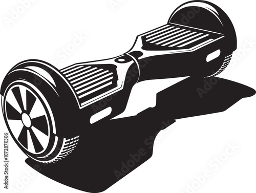 Hoverboard silhouette vector illustration isolated on a white background