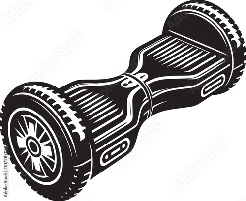Hoverboard silhouette vector illustration isolated on a white background