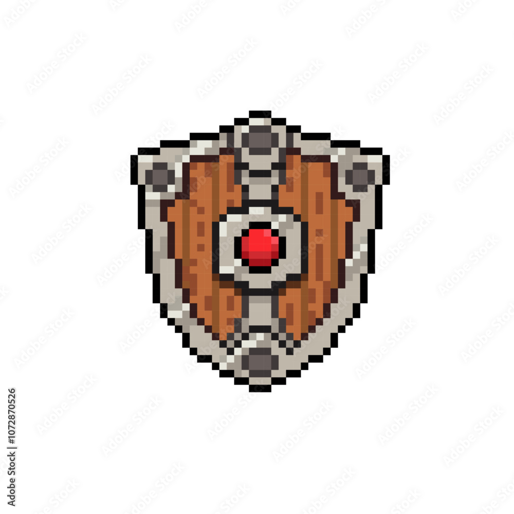 Fototapeta premium shield game item pixel art