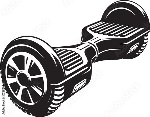 Hoverboard silhouette vector illustration isolated on a white background