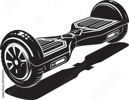 Hoverboard silhouette vector illustration isolated on a white background