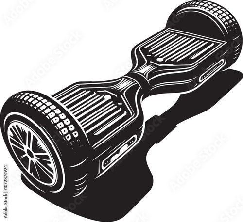 Hoverboard silhouette vector illustration isolated on a white background
