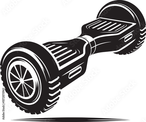 Hoverboard silhouette vector illustration isolated on a white background