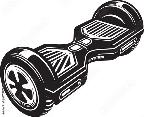 Hoverboard silhouette vector illustration isolated on a white background