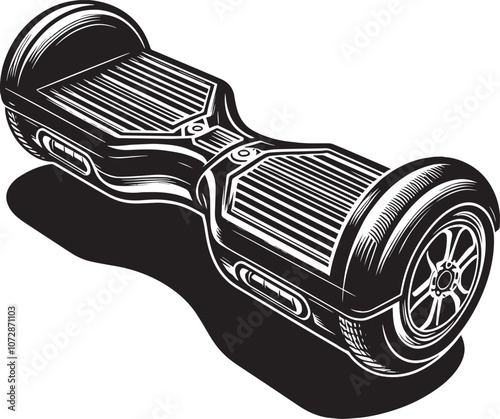 Hoverboard silhouette vector illustration isolated on a white background