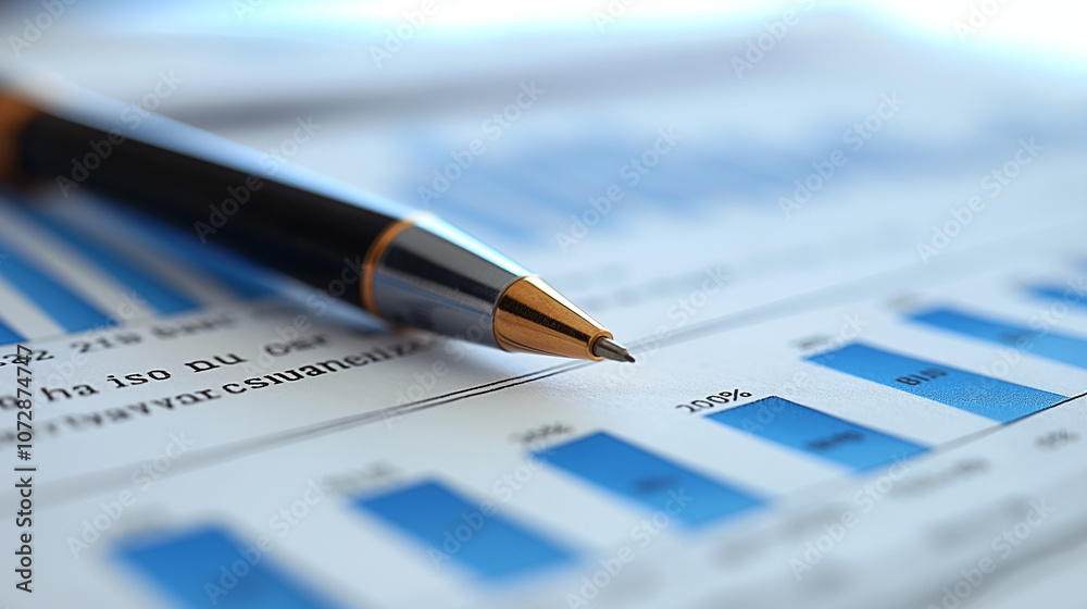 Financial Analysis with Pen and Bar Chart Financial Analysis with Pen and Bar Chart