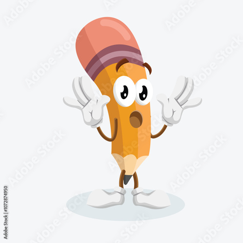 Pencil Logo mascot surprise pose