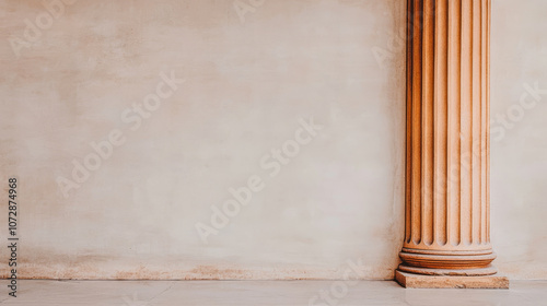 Wallpaper Mural Detailed view of a classical pillar against a plain wall in a timeless architectural setting Torontodigital.ca